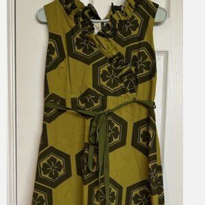 Vintage Tropicana Hawaii Green Floral Maxi Dress Sz S Ruffle Hawaiian 60s 70s